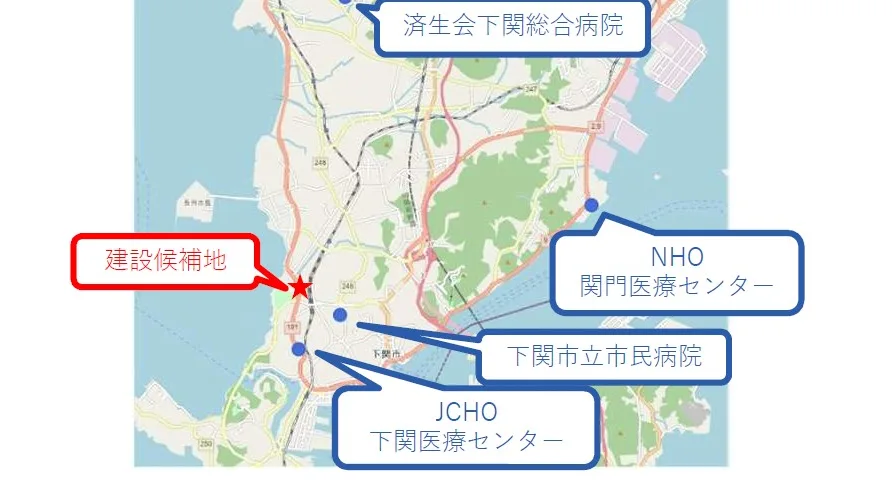 下関市立病院 map